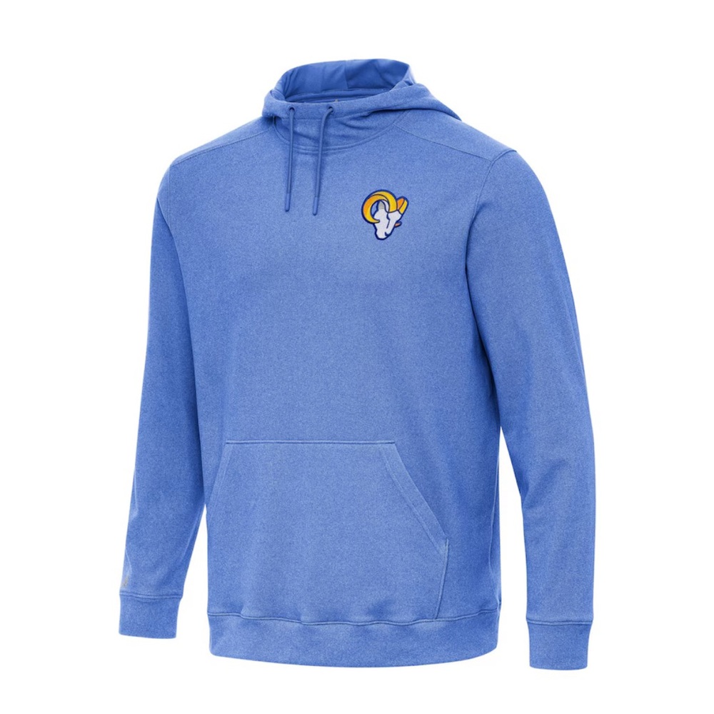 Men's Antigua Heather Royal Los Angeles Rams Cloud Pullover Hoodie size M